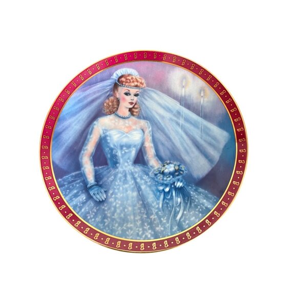Vintage 1959 Barbie Bride-To-Be Collector Plate By Danbury Mint Limited Edition - Picture 1 of 6